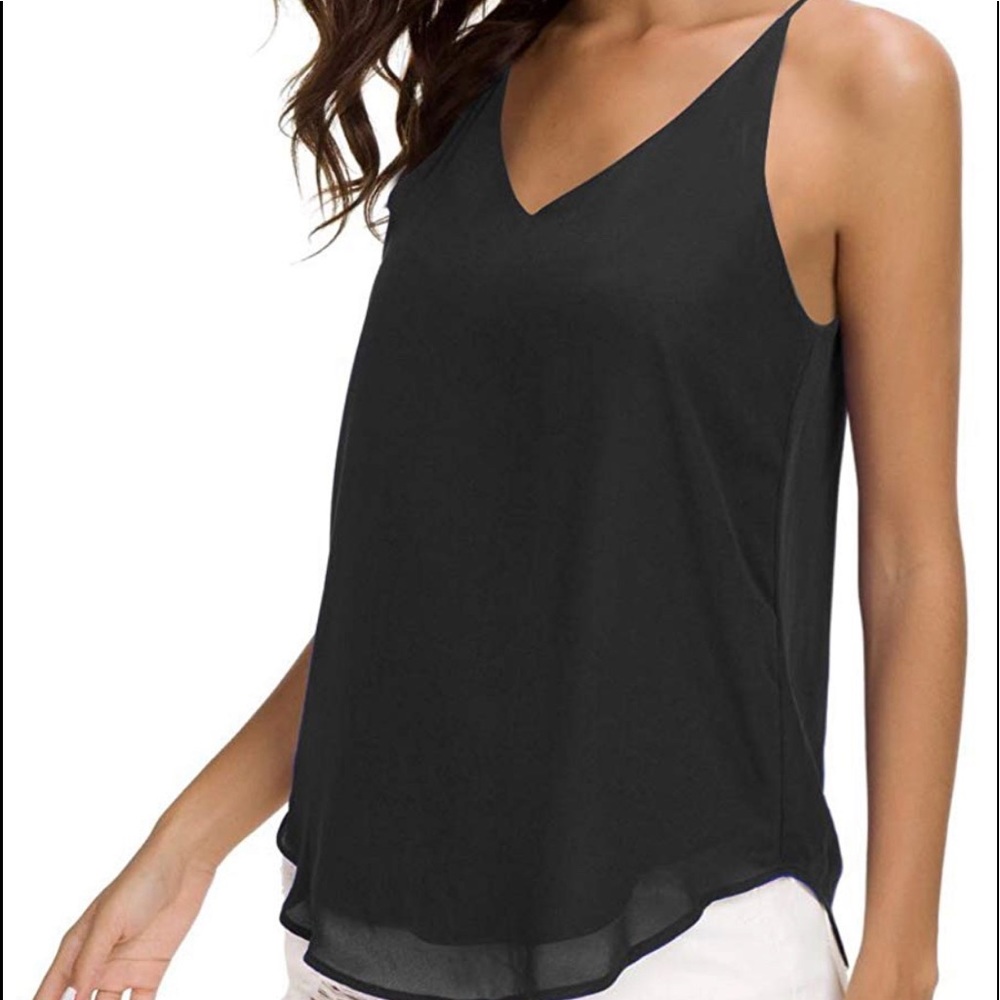 Women's V-Neck Chiffon Spaghetti Strap Cami Top